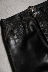 French Vintage Rebelle Genuine Leather Pants 法國古著 深棕色牛皮真皮褲