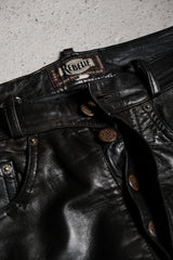 French Vintage Rebelle Genuine Leather Pants 法國古著 深棕色牛皮真皮褲