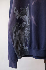 Faded Print Vintage Sweatshirt - Angel & Acanthus 伴Ban再製 褪色印花古著衛衣 - 古希臘天使花卉雕刻