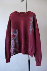 Faded Print Vintage Sweatshirt - Angel & Acanthus 伴Ban再製 褪色印花古著衛衣 - 古希臘天使花卉雕刻