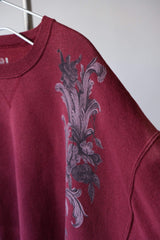 Faded Print Vintage Sweatshirt - Angel & Acanthus 伴Ban再製 褪色印花古著衛衣 - 古希臘天使花卉雕刻
