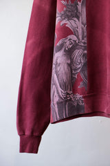 Faded Print Vintage Sweatshirt - Angel & Acanthus 伴Ban再製 褪色印花古著衛衣 - 古希臘天使花卉雕刻