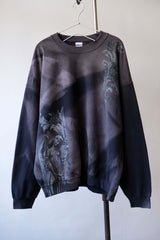 Faded Print Vintage Sweatshirt - Angel & Acanthus Remade faded print vintage sweatshirt - Ancient Greek angel flower carving