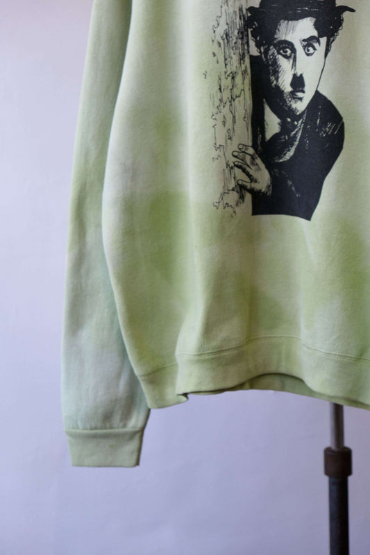 Faded Print Vintage Sweatshirt - Chaplin  伴Ban再製 褪色印花古著衛衣 - 卓別林