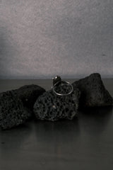 European Vintage Black Oval Cabochon Sterling Silver Ring 歐洲古董 黑色橢圓蛋面石純銀戒
