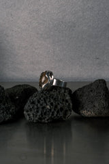 Vintage Dutch Claw-Set Rutilated Quartz Wide 835 silver Band Ring 荷蘭古董 爪鑲金髮晶 835寬版銀戒