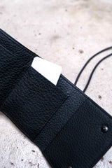 Yorozu - Kirihana 3 Fold Neck Wallet 日本小眾設計品牌 荔枝皮革三折吊掛錢包 日本製