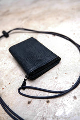 Yorozu - Kirihana 3 Fold Neck Wallet 日本小眾設計品牌 荔枝皮革三折吊掛錢包 日本製