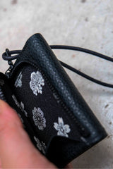 Yorozu - Kirihana 3 Fold Neck Wallet 日本小眾設計品牌 荔枝皮革三折吊掛錢包 日本製