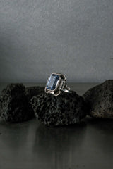 Vintage German Art Deco Blue Stone Ring – 835 Silver 德國古董 裝飾藝術 藍石 835銀戒