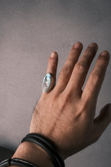 1980s European Iridescent Shell Ring – 925 Silver 80年代 歐洲 幻彩貝殼 925銀戒