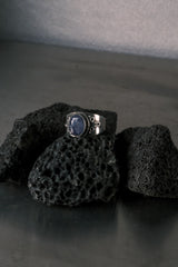 European Vintage Motif Blue Stone Ring – 925 Silver歐洲花紋藍石 925銀戒