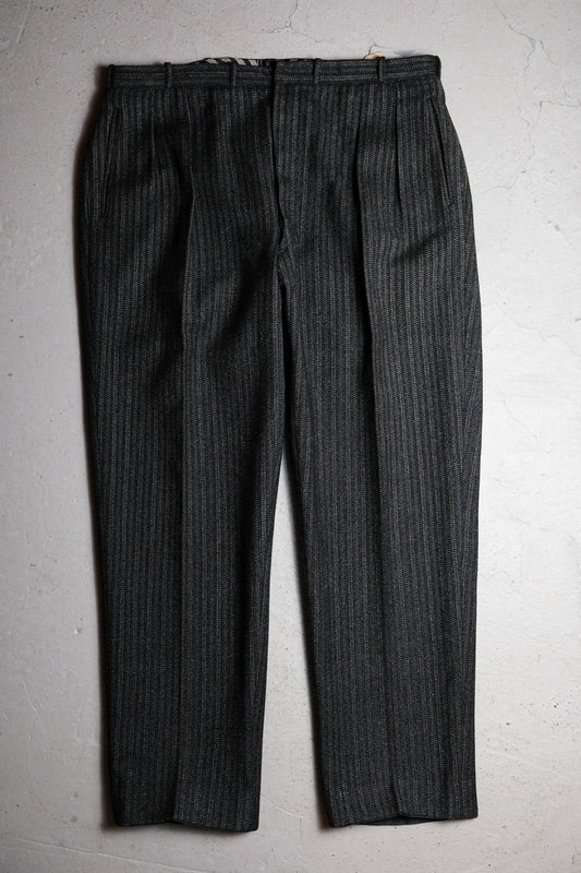French 1940/50’s Vintage Striped Wool Tweed Pants 法國古著 羊毛呢直紋紳裝褲