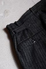 フランス 1940/50 年代のヴィンテージ ストライプ ウール ツイード パンツ