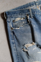 Levi's 1950's Vintage 501XX Big E Denim Jeans Original 50's Big E Hidden Rivet Selvedge Denim Pants