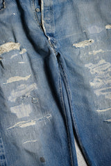 Levi's 1950's Vintage 501XX Big E Denim Jeans Original 50's Big E Hidden Rivet Selvedge Denim Pants