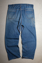 1960's Unknown Vintage Patch Denim Jeans 60's Vintage Patch Denim Work Pants Scovill Zipper