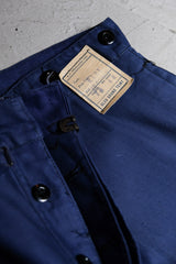 French 1940’s Vintage Indigo Cotton Linen Work Pants 法國40年代工裝 少見棉麻混紡 吊帶工作褲