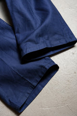 French 1940’s Vintage Indigo Cotton Linen Work Pants 法國40年代工裝 少見棉麻混紡 吊帶工作褲
