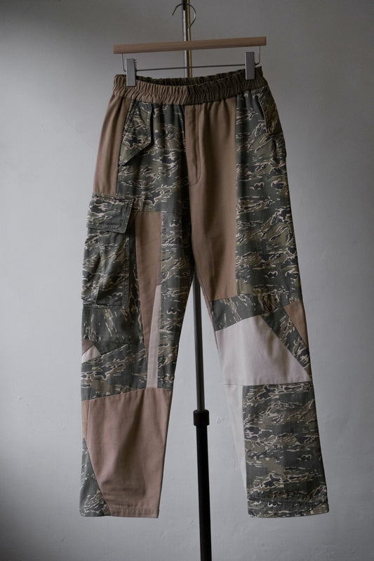 ラッシュアワー ミリタリー カモ パッチワーク カーゴパンツ