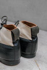 Paul Harnden Shoemakers Black and White Leather Lace-up Ankle Boots 英國先鋒品牌 黑白拼接皮革綁帶短靴 英國手工製作