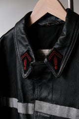 80年代 フランス製 ヴィンテージ 消防士 レザージャケット レザーカラー/ベルクロバージョン