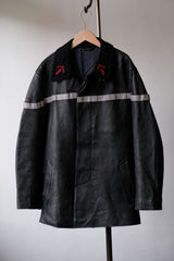 80年代 フランス製 ヴィンテージ 消防士 レザージャケット ファーカラー/ボタンバージョン