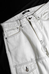 D.TT.K Line Stitch White Denim Zip Jeans Japanese underground music culture street brand car line white denim zipper trousers jeans made in Japan