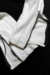D.TT.K Line Stitch White Denim Zip Jeans Japanese underground music culture street brand car line white denim zipper trousers jeans made in Japan