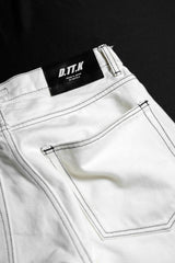 D.TT.K Line Stitch White Denim Zip Jeans Japanese underground music culture street brand car line white denim zipper trousers jeans made in Japan
