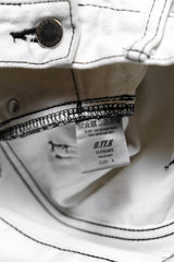 D.TT.K Line Stitch White Denim Zip Jeans Japanese underground music culture street brand car line white denim zipper trousers jeans made in Japan