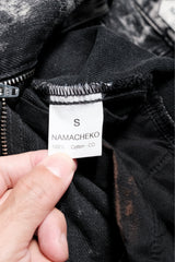 NAMACHEKO Acid Wash Paneled Denim Trousers 雪花洗拼接丹寧褲