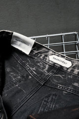 NAMACHEKO Acid Wash Paneled Denim Trousers 雪花洗拼接丹寧褲