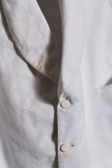 French 1920’s~30’s Vintage White Formal Waistcoat 法國古著 亞麻棉混紡 西裝馬甲背心