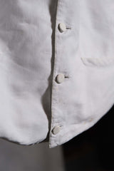 French 1920’s~30’s Vintage White Formal Waistcoat 法國古著 亞麻棉混紡 西裝馬甲背心