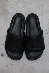 Y-3 Yohji Yamamoto Slide Sandals Black 荔枝皮革後底拖鞋 全新