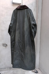 Barbour OS Wax Burghley Jacket, wide-fit oilcloth long coat, brand new