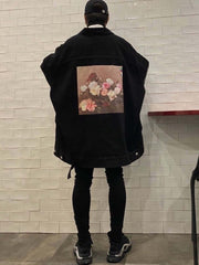 RAF SIMONS 18S/S New Order Peter Saville Oversized Jacket Extra wide printed denim jacket