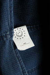 Focus Blue Indigo Ripstop Chinese Button Shirt 廣州藍染品牌 抗撕裂布盤扣襯衫