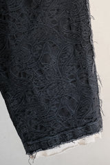 s'yte PAISLEY PATTERN JACQUARD CUT-OUT DESIGN TASSEL STRING 2-TUCK PANTS