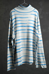 ポータークラシック アーティストボーダータートルネックTシャツ 吉田勝幸 天竺コットンストライプスワールタートルネックTシャツ 日本製