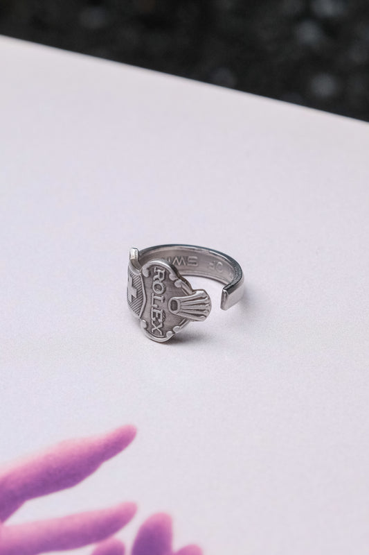 Geneve Switzerland C.1950s-1960’s Rolex Bucherer Stainless Souvenir Spoon Ring 日內瓦勞力士寶齊萊不鏽鋼湯匙手工戒指