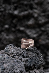 Taro Washimi L feather ring 01 big thunder 925 Sliver 鷲見太郎閃電羽毛戒 內刻文舊見本人親筆簽名