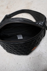 RUDE GALLERY BLACK REBEL OUTSIDERS LEATHER WAIST BAG 荔枝牛皮菱格腰包