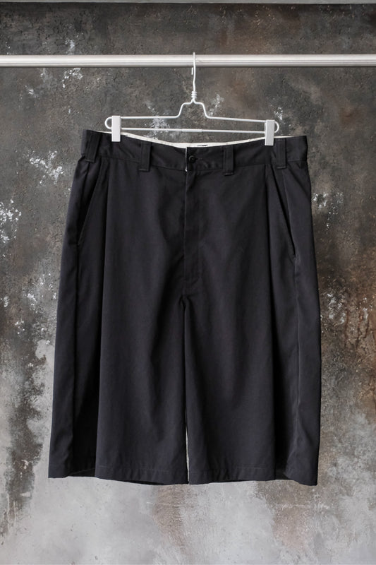 COOTIE PRODUCTIONS Wide Tuck Shorts Black 日本街頭品牌雙褶寬版斜紋短褲