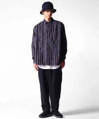 ゴールドブラッシュストライプブロードレギュラーカラービッグシャツ 日本の東洋ブランドのブラッシュストライプシャツ