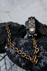 CALEE Studded Leather Wallet Chain BLACK 日系復古美式品牌 金字塔鉚釘皮革腰鍊 全新