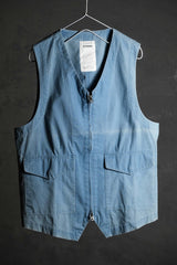 Syndro "COMMANDO" ARMY VEST Natural Indigo Ripstop Zip Vest