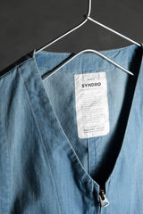Syndro "COMMANDO" ARMY VEST Natural Indigo Ripstop Zip Vest