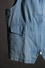 Syndro "COMMANDO" ARMY VEST Natural Indigo Ripstop Zip Vest
